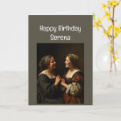 名前をカスタムするシスター誕生日ラブ カード (黄色い花)