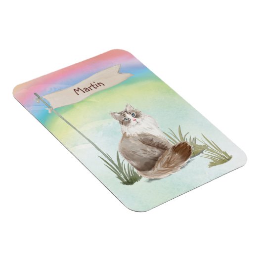 名前をカスタムするシベリアキャットペット マグネット (右側)