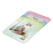 名前をカスタムするシベリアキャットペット マグネット (左側)