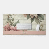 名前をカスタムするシャビーシックパステルポインセティアスガーランド デスクマット (キーボード&マウス)