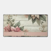 名前をカスタムするシャビーシックパステルポインセティアスガーランド デスクマット (正面)