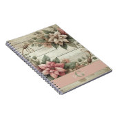 名前をカスタムするシャビーシックパステルポインセティアスガーランド ノートブック (右側)