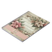 名前をカスタムするシャビーシックパステルポインセティアスガーランド ノートブック (左側)