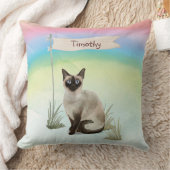 名前をカスタムするシャメッセンキャットペット クッション (ブランケット)