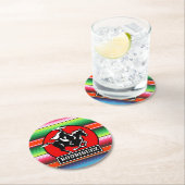 名前をカスタムするシャロホースメスペインのキシコセラペ ラウンドペーパーコースター (インサイチュ)