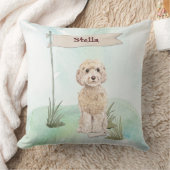 名前をカスタムするシャンパンコックパポペットドッグ クッション (ブランケット)