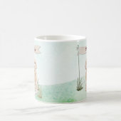 名前をカスタムするシャンパンコックパポペットドッグ コーヒーマグカップ (中央)