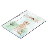 名前をカスタムするシャンパンコックパポペットドッグ ノートブック (左側)