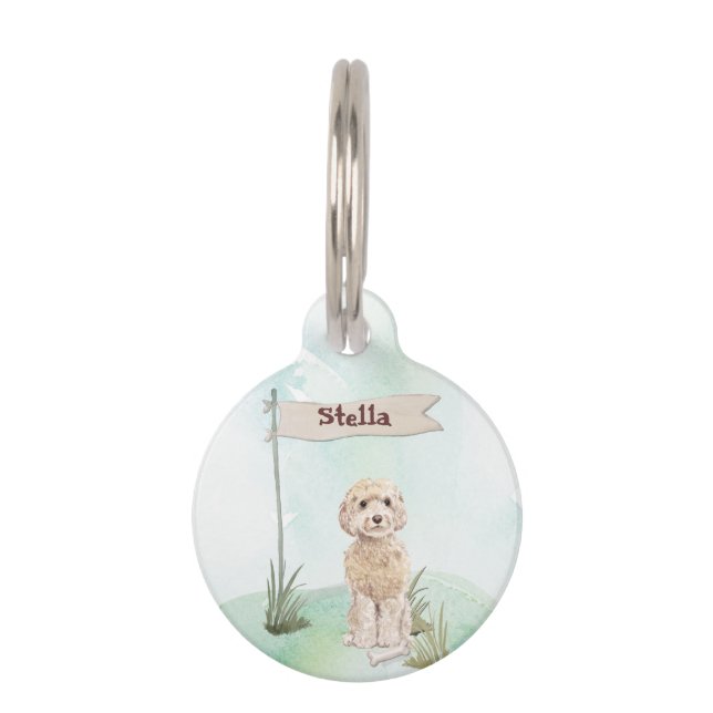 名前をカスタムするシャンパンコックパポペットドッグ ペット　ネームタグ (正面)