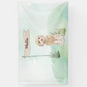 名前をカスタムするシャンパンコックパポペットドッグ 横断幕 (縦)