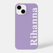 名前をカスタムするシンプルプレーンミニマルラベンダーカラー iPhoneケース (裏面)