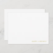 名前をカスタムするシンプルミニマリストホワイトフラットノートカード ノートカード (正面/裏面)