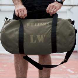 名前をカスタムするシンプルモノグラムジャージー番号 ダッフルバッグ