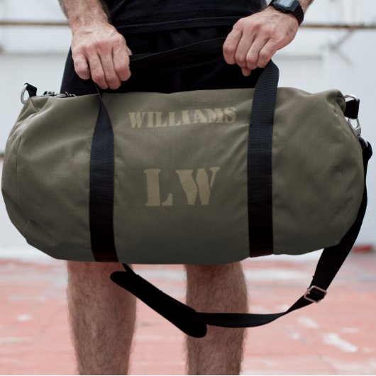 名前をカスタムするシンプルモノグラムジャージー番号 ダッフルバッグ