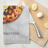 名前をカスタムするシーフードプラッタ キッチンタオル (四つ折り)