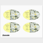 名前をカスタムするシール平和ラブ信仰デイジー花 楕円形シール (シート)