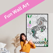 名前をカスタムするジャイアントウマフローラ着色ポスター ポスター