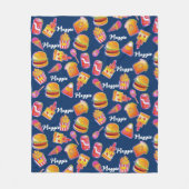 名前をカスタムするジャンクフードブランケット フリースブランケット (正面)