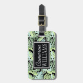 名前をカスタムするジャングルの花柄 ラゲッジタグ (正面縦)