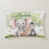 名前をカスタムするジャングルアニマルズトンフライ アクセントクッション (正面)