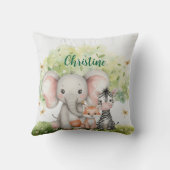 名前をカスタムするジャングルアニマルズトンフライ クッション (裏面)