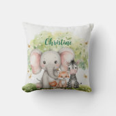 名前をカスタムするジャングルアニマルズトンフライ クッション (正面)