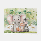 名前をカスタムするジャングルアニマルズトンフライ ドアマット (正面)