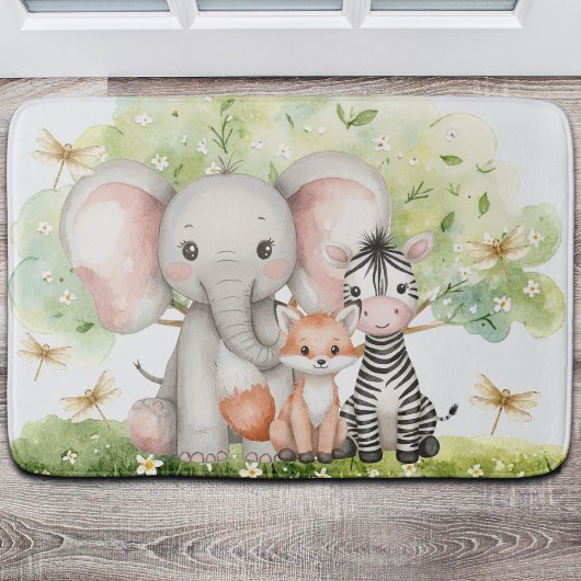 名前をカスタムするジャングルアニマルズトンフライ バスマット