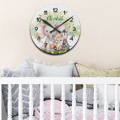 名前をカスタムするジャングルアニマルズトンフライ ラウンド壁時計