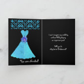 名前をカスタムするジュニア花嫁招待状パープルガウン 招待状 (内部)