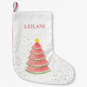 名前をカスタムするスイカ スモールクリスマスストッキング (正面)