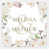 名前をカスタムするスエレガントオリエンタルマグノリア スクエアシール (正面)