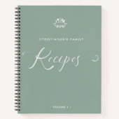 名前をカスタムするスエレガントクリプトレシピ ノートブック (正面)