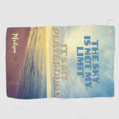 名前をカスタムするスカイ引用文 ゴルフタオル (横)