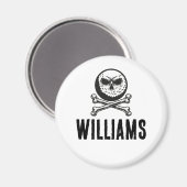 名前をカスタムするスカルゴルフボールクロスボーン マグネット (正面/裏面)