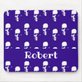 名前をカスタムするスカル（青） マウスパッド (正面)