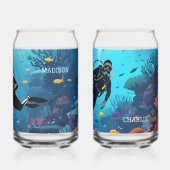 名前をカスタムするスキューバダイバー ガラス缶 (裏面)