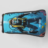 名前をカスタムするスキューバダイバー ゴルフヘッドカバー (正面)