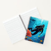 名前をカスタムするスキューバダイバー ノートブック (内部)