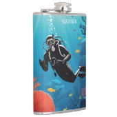 名前をカスタムするスキューバダイバー フラスク (右)