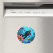 名前をカスタムするスキューバダイバー マグネット (インサイチュ (食洗機))