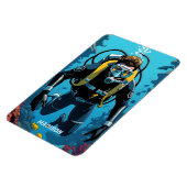 名前をカスタムするスキューバダイバー マグネット (左側)