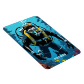 名前をカスタムするスキューバダイバー マグネット (右側)