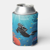 名前をカスタムするスキューバダイバー 缶クーラー (缶正面)