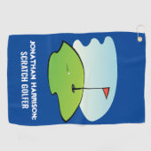 名前をカスタムするスクラッおもしろいチゴルファーモダン ゴルフタオル (横)