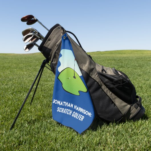 名前をカスタムするスクラッおもしろいチゴルファーモダン ゴルフタオル (グリーン)