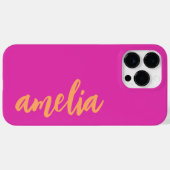 名前をカスタムするスクリプはっきりしたト（マゼンタ） Case-Mate iPhoneケース (裏面 (横))