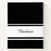 名前をカスタムするスクリプトブラック/ホワイトオフィスのギフトジャーナル ノートブック (裏面)