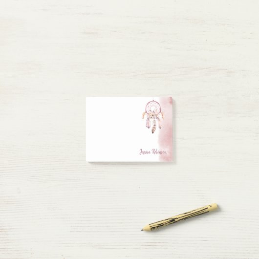 名前をカスタムするスクリプトボホドリームキャッチャーの水色 ポストイット (デスク上)