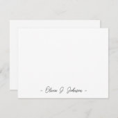 名前をカスタムするスクリプトミニマリストホワイトフラットノートカード ノートカード (正面/裏面)